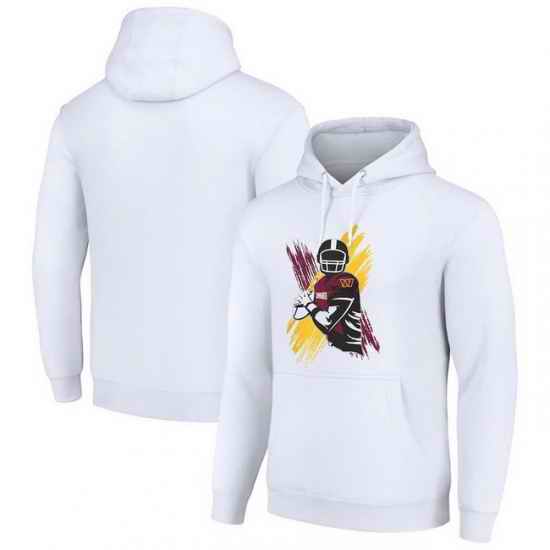 Men Starter White Washington Commanders Player X Fleece Pullover Hoodie